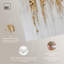 Ensemble de 2 décorations murales modernes sur toile dorée de luxe par Art Remedy, tendue avec châssis, 12 x 12-367080147-367080153