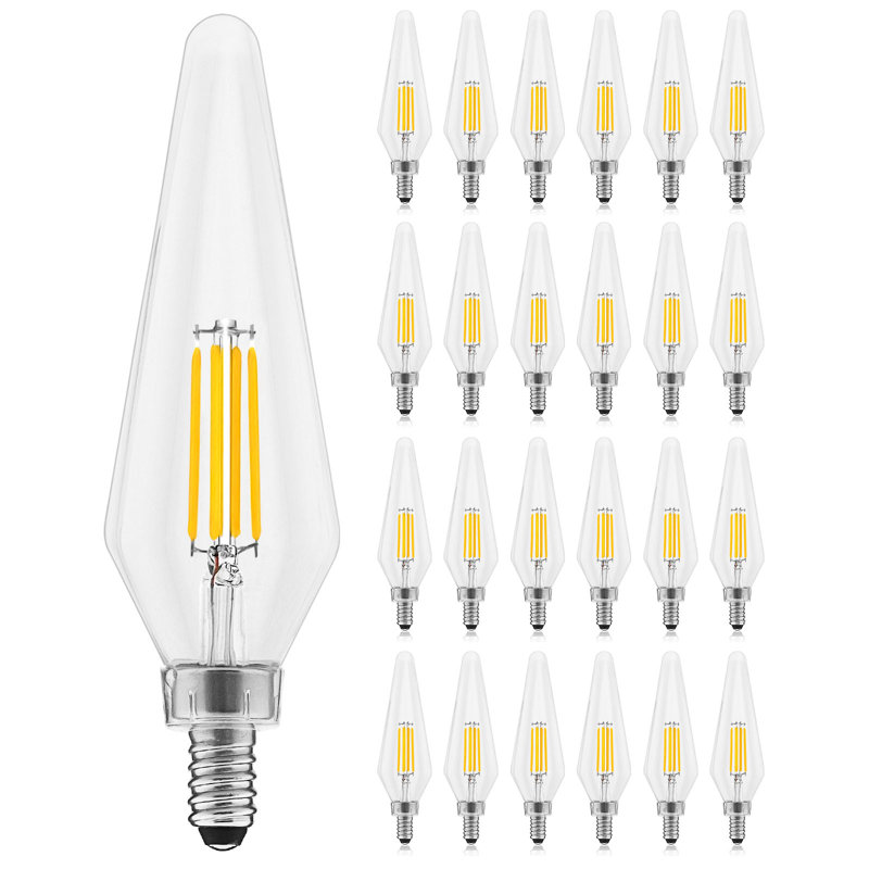 4,5 watts, ampoule DEL C11 à intensité variable, culot candélabre E12, 4000