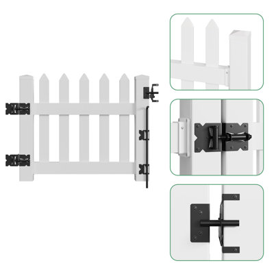 39.3"w X 32.3"h White Vinyl Fencing Gate
