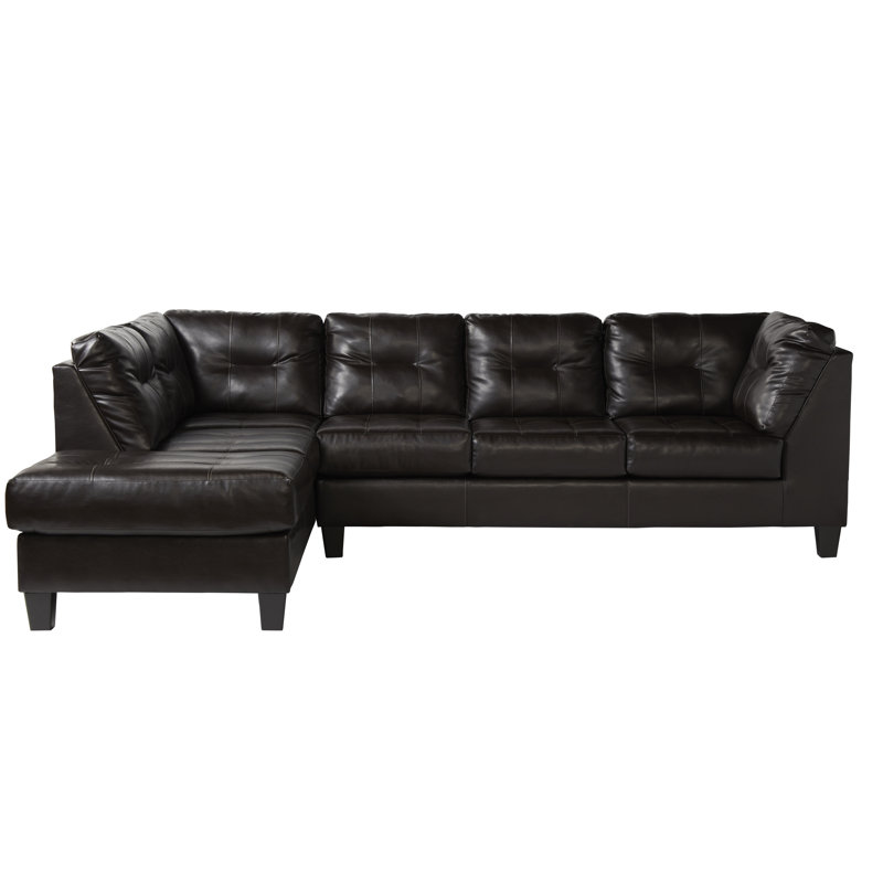 Millersville Faux Leather L-Shaped Sectional Left Hand Facing, San Marino Chocolate