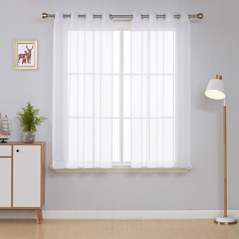 Gainsborough Sheer Curtain Pair, 52" W x 96" L, Sky Blue