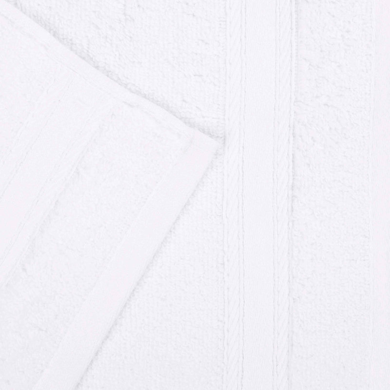 Ensemble de draps de bain en coton Blue Nile Mills Zero-Twist avec bordure Dobby - séchage rapide, Blanc