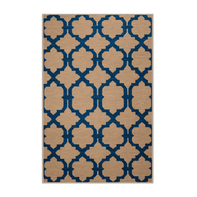 Machine Washable Trellis Beige Area Rug
