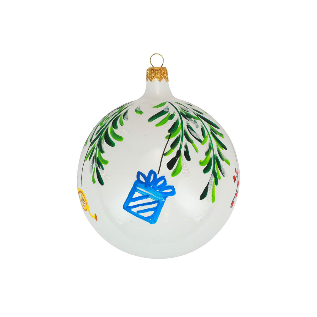 4'' Handmade Glass Plants & Flowers Ball Ornament VIETRI