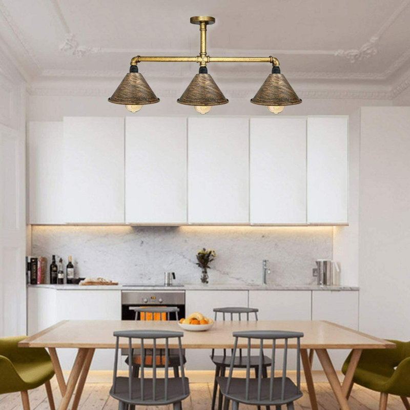 Mazon Semi Flush Mount, Brushed Copper