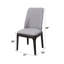 Chaise d'appoint en lin gris clair et chêne gris, ensemble de 2