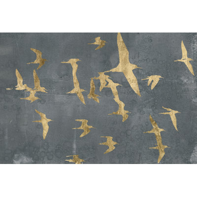 Silhouettes In Flight IV by Jennifer Goldberger - Wrapped Canvas Painting