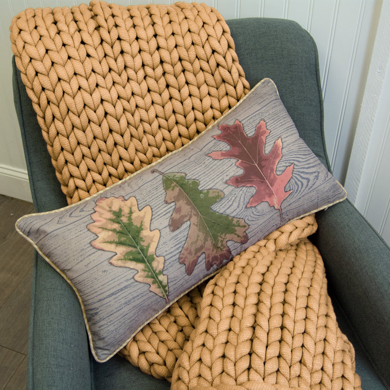 Coussin décoratif Donna, Brun / vert / rouge / or, H 11 po x l 22 po, Rectangulaire