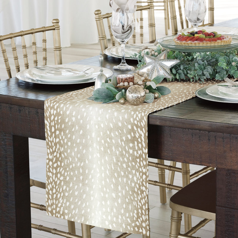 Tinsel Animal Frint Linen Table Runner