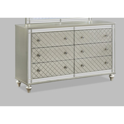 Commode de chambre à coucher 1 tiroir 6 pièces Glam
