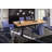 Acacia Rectangular Solid Wood Top with Steel Base Dining Table-1329187558-1329187567-1329187563