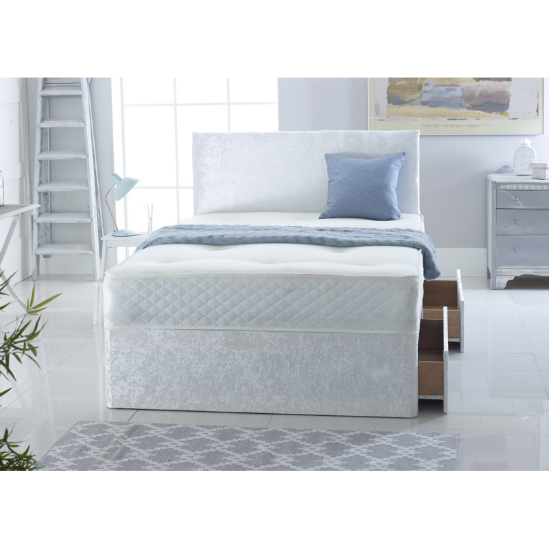 Betts Upholstered Bed with Mattress, Kingsize (5'), White, No Drawer