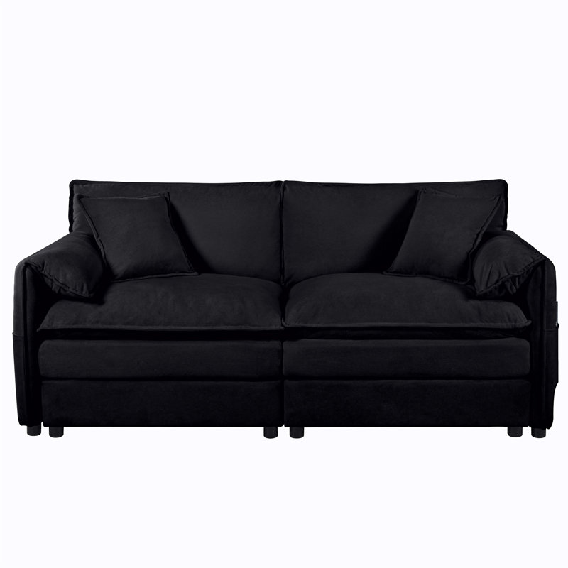(Ancien: W3163S00006) Canapé surdimensionné en chenille, Noir