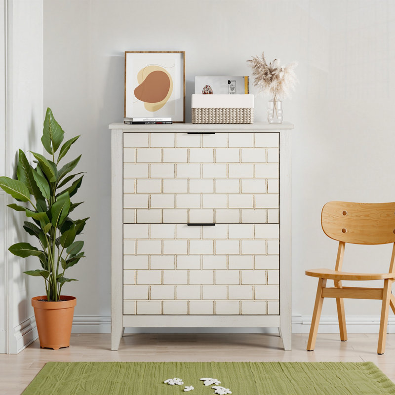 Armoire de rangement pour chaussures 31,5 "Retro White