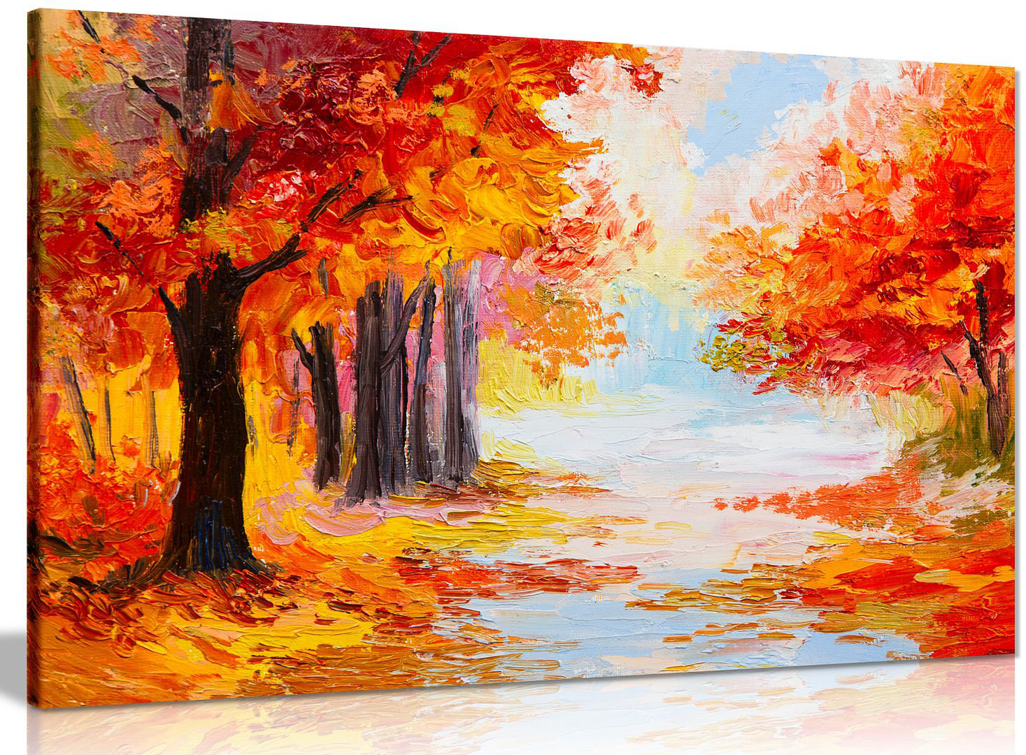 Panther Print Autumn Forest Wrapped Canvas Painting