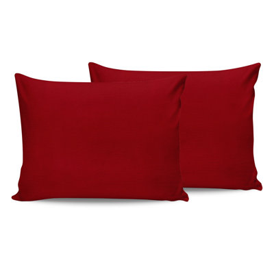 100% Cotton Pillowcase Set (2 Pieces), Maroon, 19.7 x 31.5 inches | Sanforized, Antibacterial Protection, 144 Thread Count, Envelope Closure | Soft & Durable for a Comfortable Sleep Experience, Machine Washable at 86°F