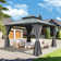 Galvanized Steel Patio Gazebo with Overhang Slope-design Double Roof