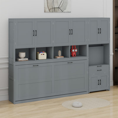 Lit escamotable mural avec placard et bureau Murphy