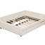Lit plateforme double tapissier pleine grandeur beige avec lit gigogne et construction, sans sommier tapissier