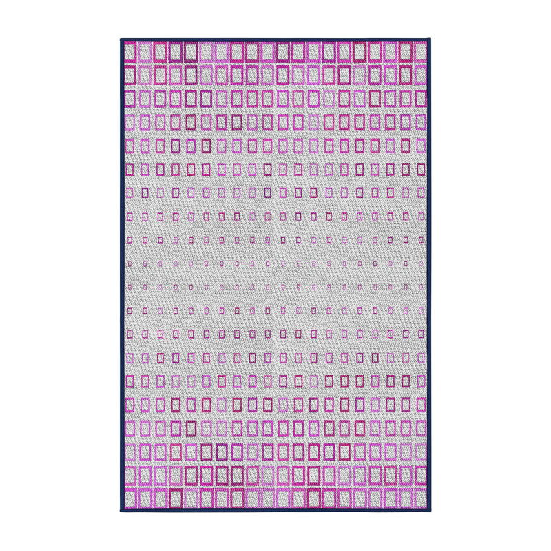 Tapis décoratif géométrique rose Pizarro, Rectangle 7 pi x 10 pi