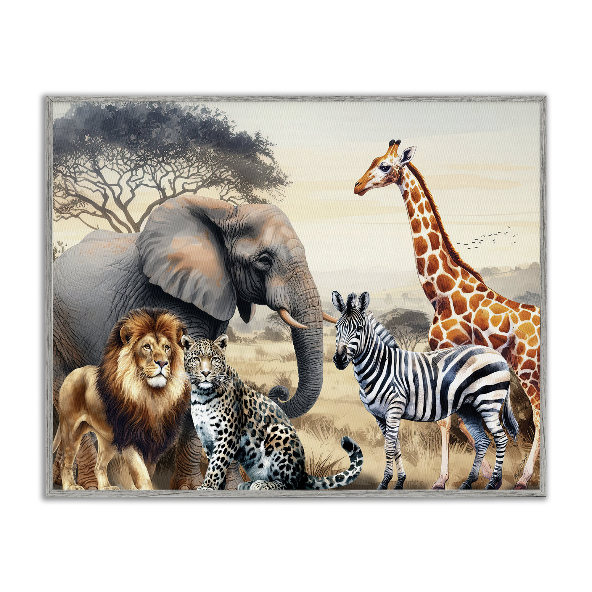 Union Rustic Grouped Jungle Animals Giclee Art by Nicole DeCamp | Wayfair