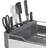Large Capacity Full Size Rust Resistant Dish Rack With Angled Drain Board And Removable Flatware Caddy, Light Grey
