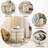 Round Storage Ottoman Multiuse Vanity Stool With Metal Legs-114893891