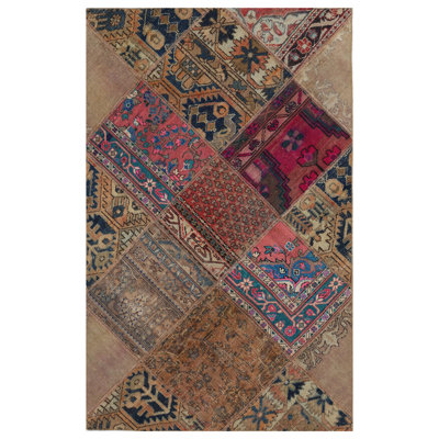 One-of-a-Kind 3'9 X 6' Wool Area Rug in Beige/Red/Blue/Ivory