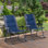 Ensemble de mobilier d'extérieur 2 pièces Garrett avec 2 chaises berçantes pliantes rembourrées, style bistro pour porche, camping et balcon