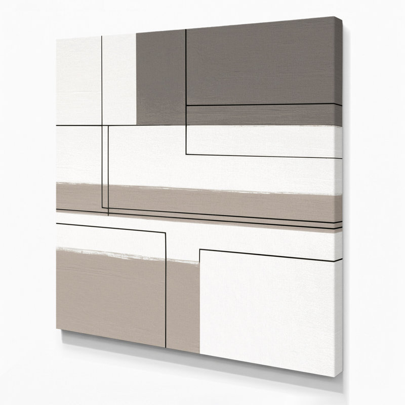 Minimalisme 17, art mural sur toile grise, H 8 po x l 8 po