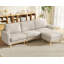 Canapé modulaire de 97 po, canapé en L avec repose-pieds mobile, canapé en velours côtelé confortable avec coussin à ressorts-682220866