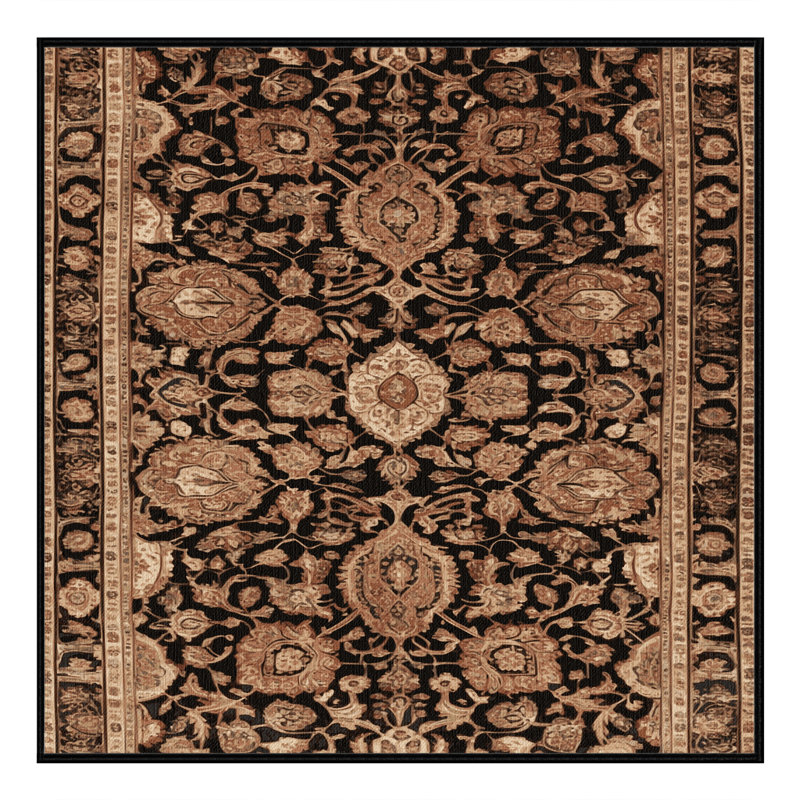 Tapis brun lavable à la machine, Square 5'