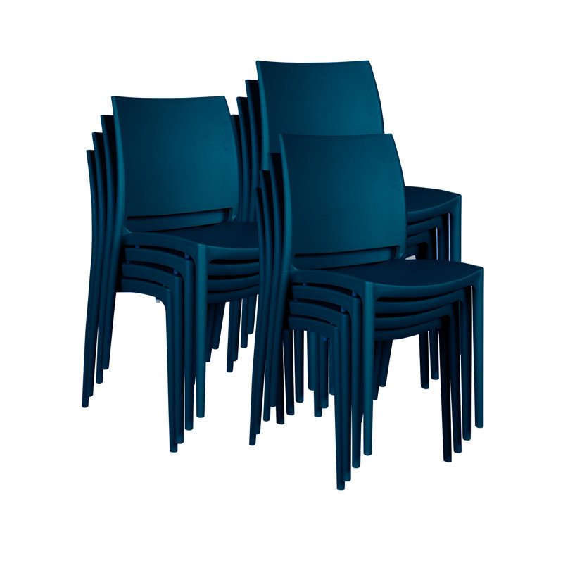 Chaise empilable intérieure / extérieure en plastique Niche Terrace, Navy