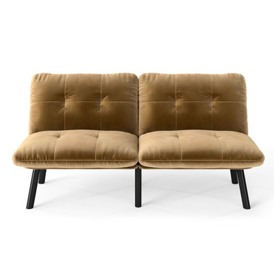 Brown Back - Adjustable Multiform 2 Seater Bed With Foam Filler, Iron Frame, And Velvet Upholstery, For Flexibility In Small Rooms Living Areas