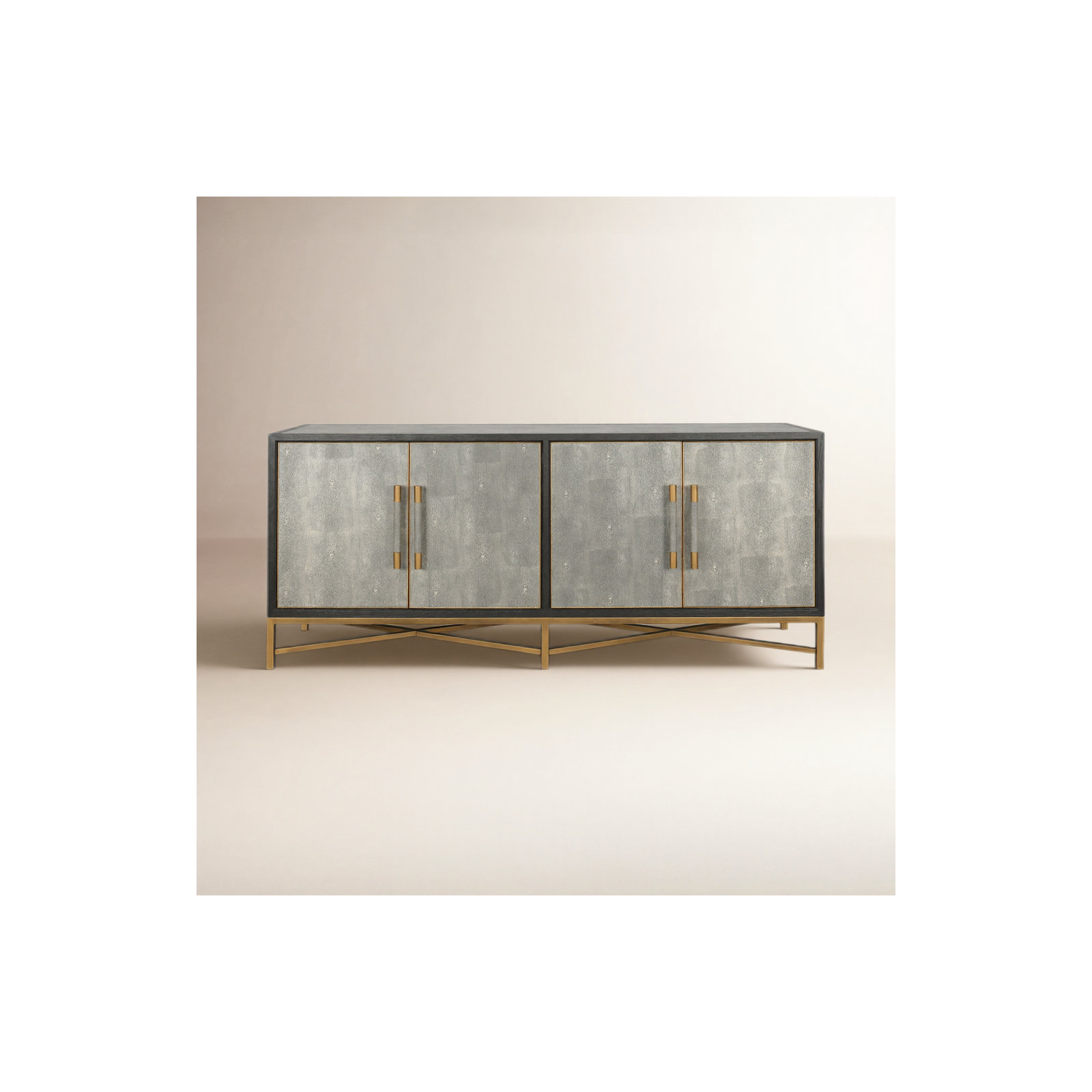 Meera 76" Wide Wood Sideboard, Gray