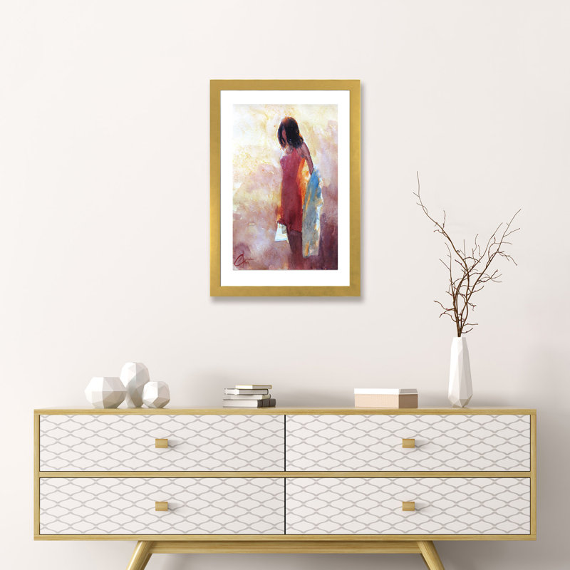 «Soft Beauty» par Christopher Clark, reproduction d'art, Papier encadré doré, H 24 po x l 16 po x P 1 po