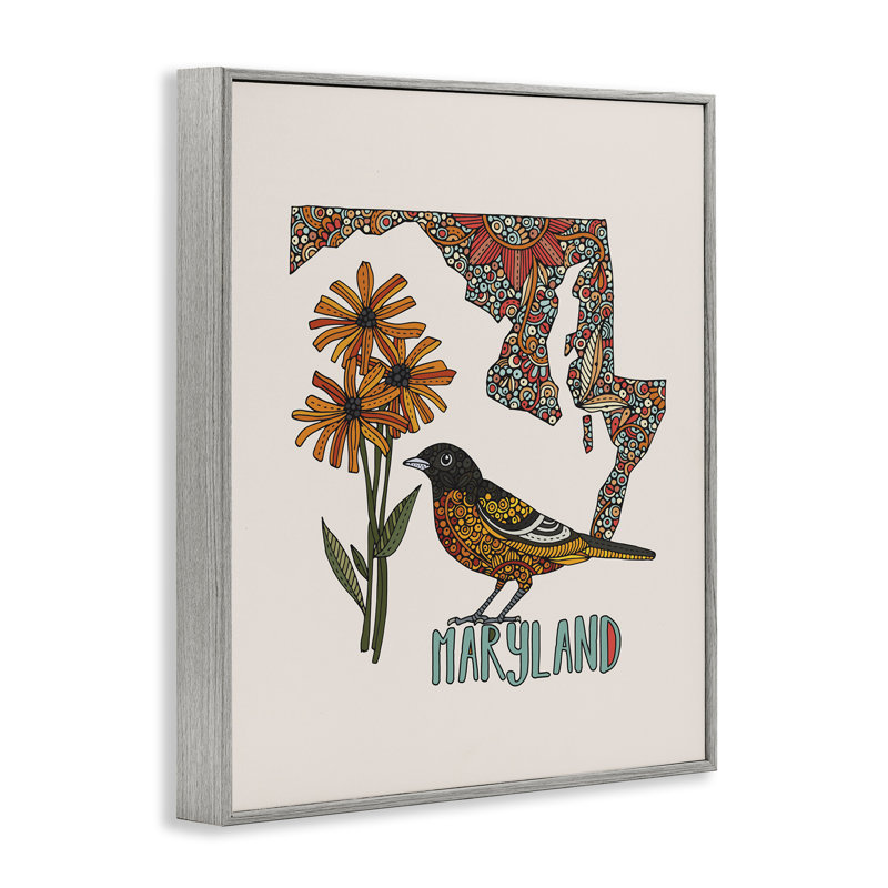 Art floral giclée par Maryland State par Valentina Harper, Estampe numérique Farmhouse, H 14 po x l 11 po