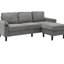 Canapé modulaire 3 places avec rangement et repose-pieds confortable American Design
