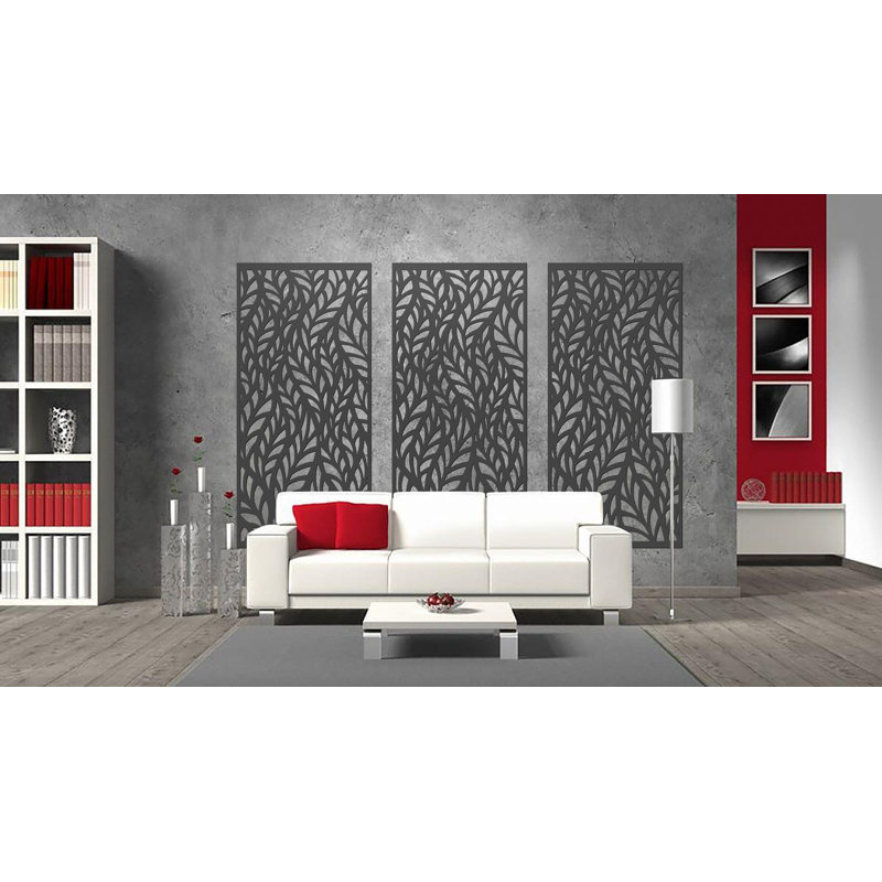178cm H x 89cm W Charcoal Wood Plastic Composite Privacy Screens Included