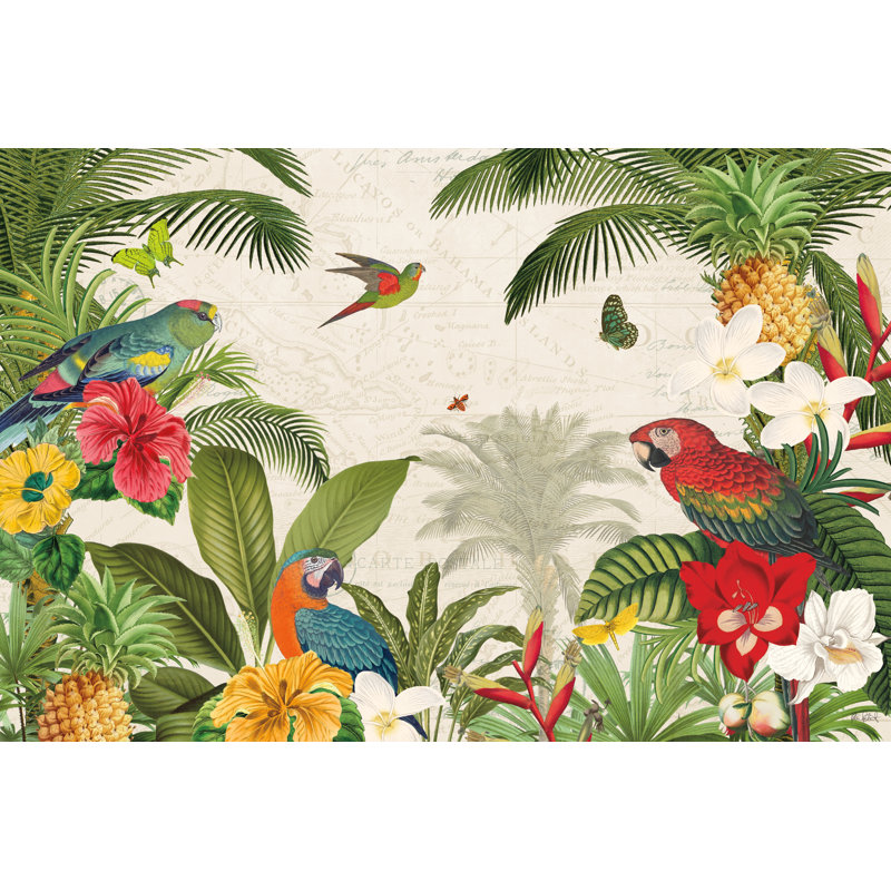 Parrot Paradise I by Katie Pertiet - Wrapped Canvas Painting, 30cm H x 46cm W