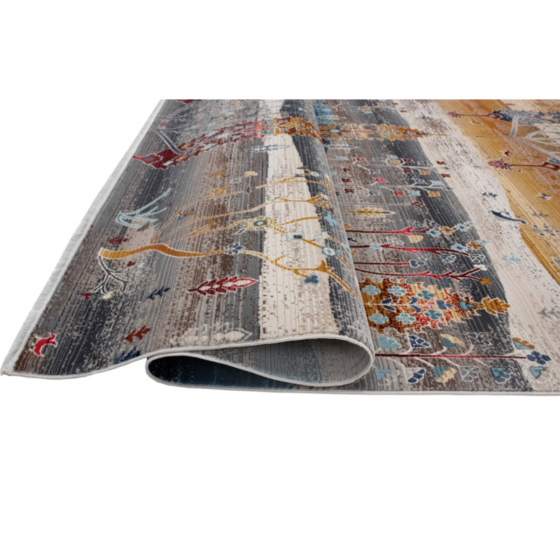 Lucha Floral Indoor Rug, Rectangle 5'3" x 7'10"
