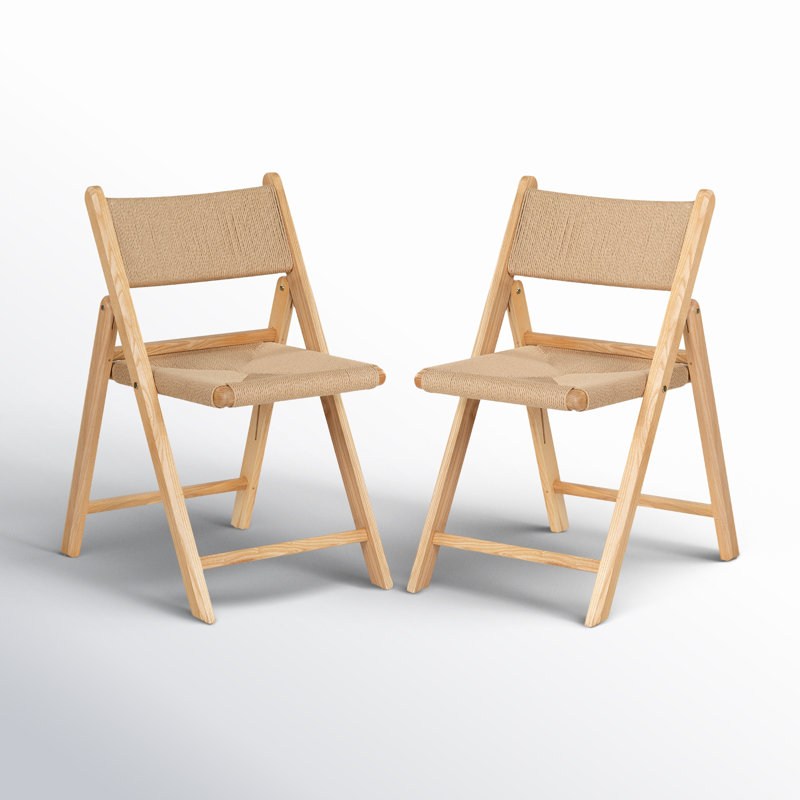 Shaylie Paper Cord Folding Dining Chair, Natural 