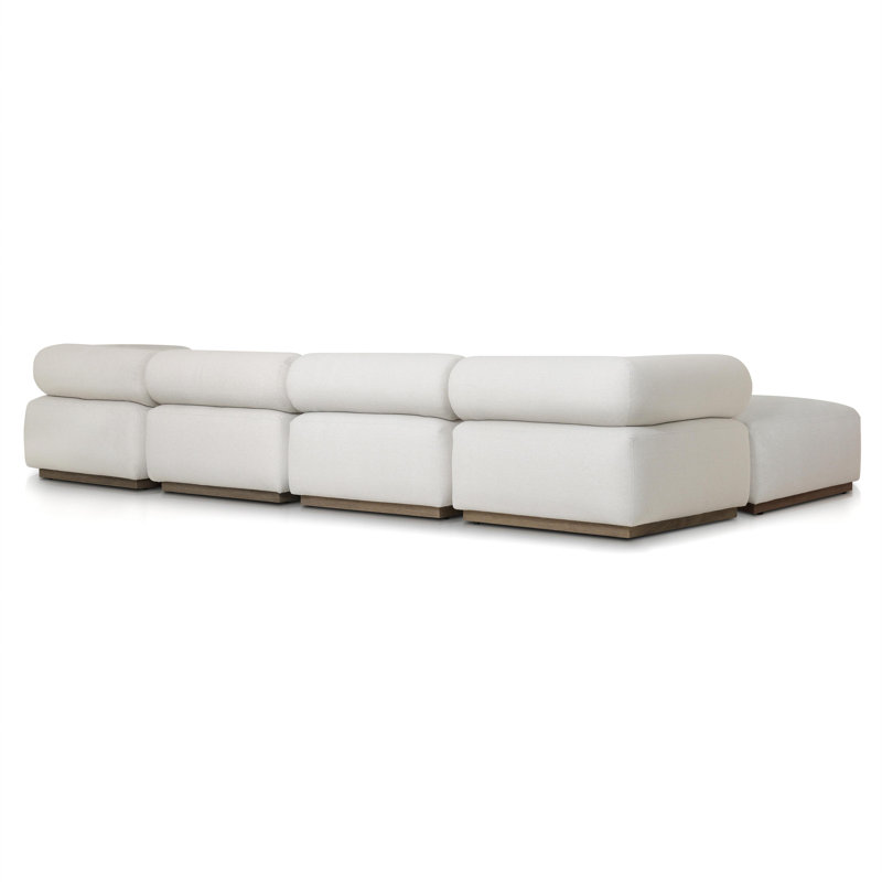 Lenox Modular Chaise Sectional, Cream Polypropylene/Olefin
