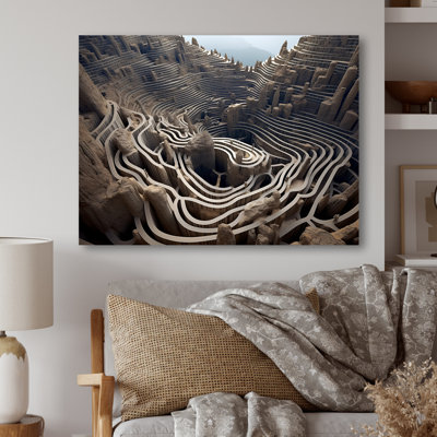 Labyrinthe surréel paysage II - surréalisme, art mural en métal
