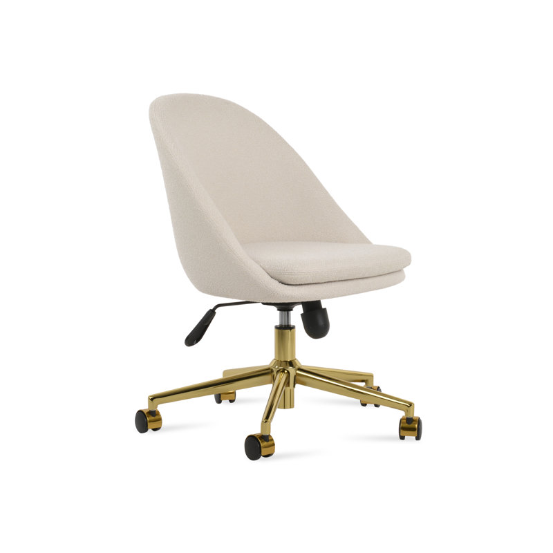 Chaise de bureau Avanos, Blanc cassé, Tissu