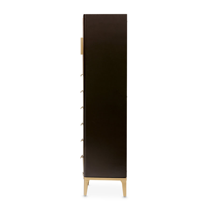 Malibu Crest 6 - Drawer Dresser, Black/Crotch Mahogany