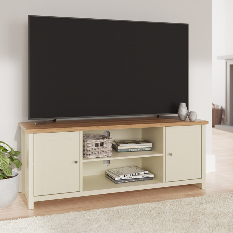 Beacsfield TV Stand for TVs up to 60", Cream/Oak