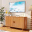 Armoire de rangement, armoire à buffet cannelée avec portes coulissantes Tambour et tablette réglable, console d'appoint pour la cuisine, le salon et le vestibule-957287486-957287476