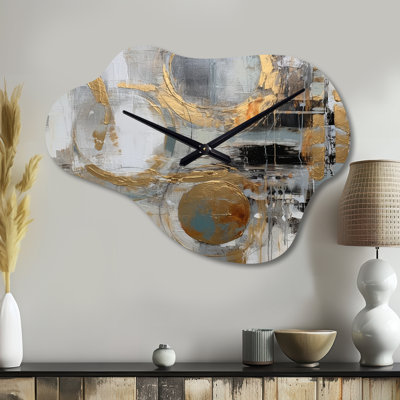 Horloge murale en métal or et gris Radical Simplicity II - Mid-Century