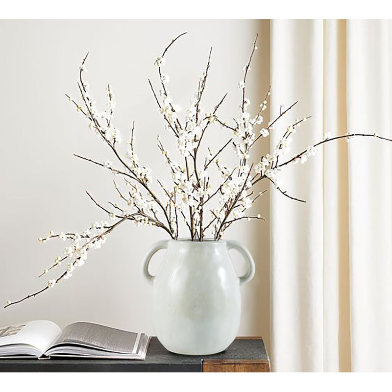 Vase en céramique, vase décoratif, vase en argile bohème, Blanc